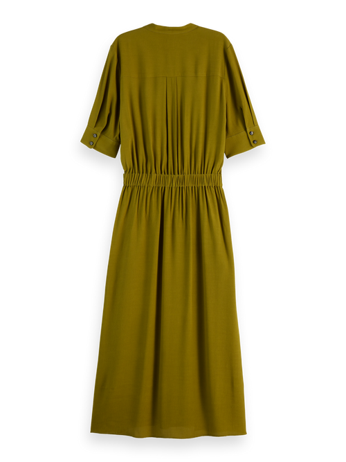 CREPE MIDI DRESS WITH CHEST POCKETS