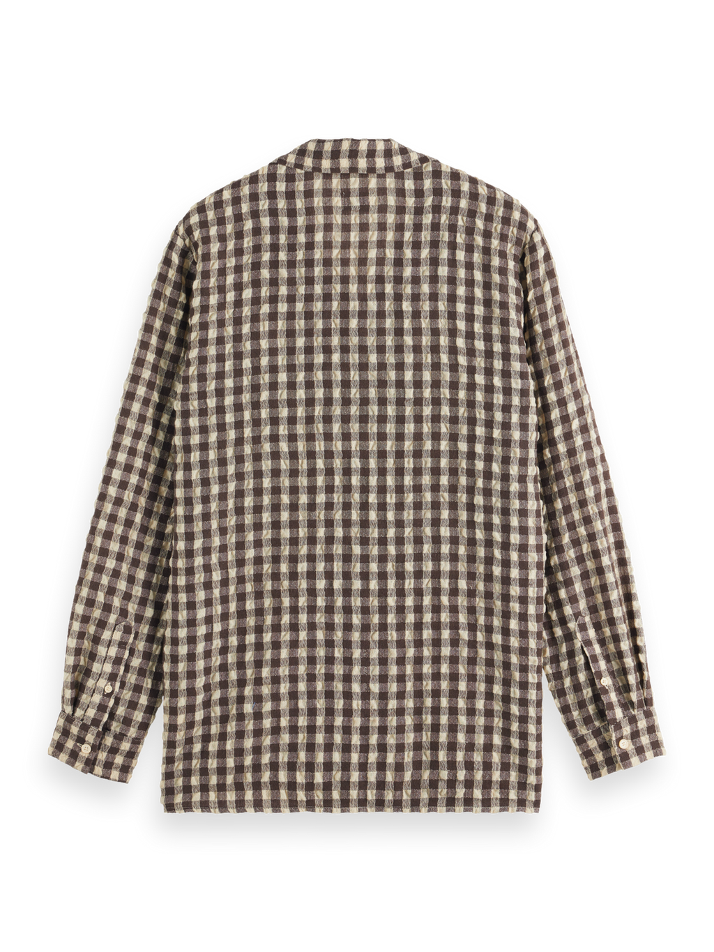 SEERSUCKER WOOL BLEND CHECK SHIRT