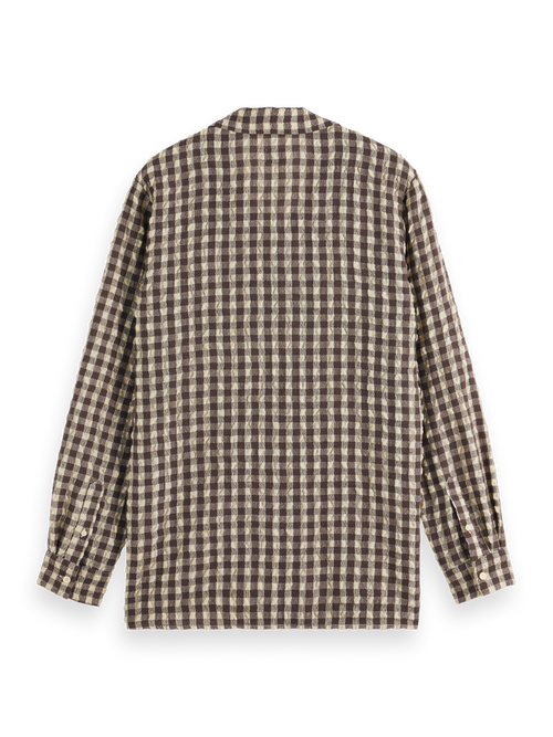 SEERSUCKER WOOL BLEND CHECK SHIRT