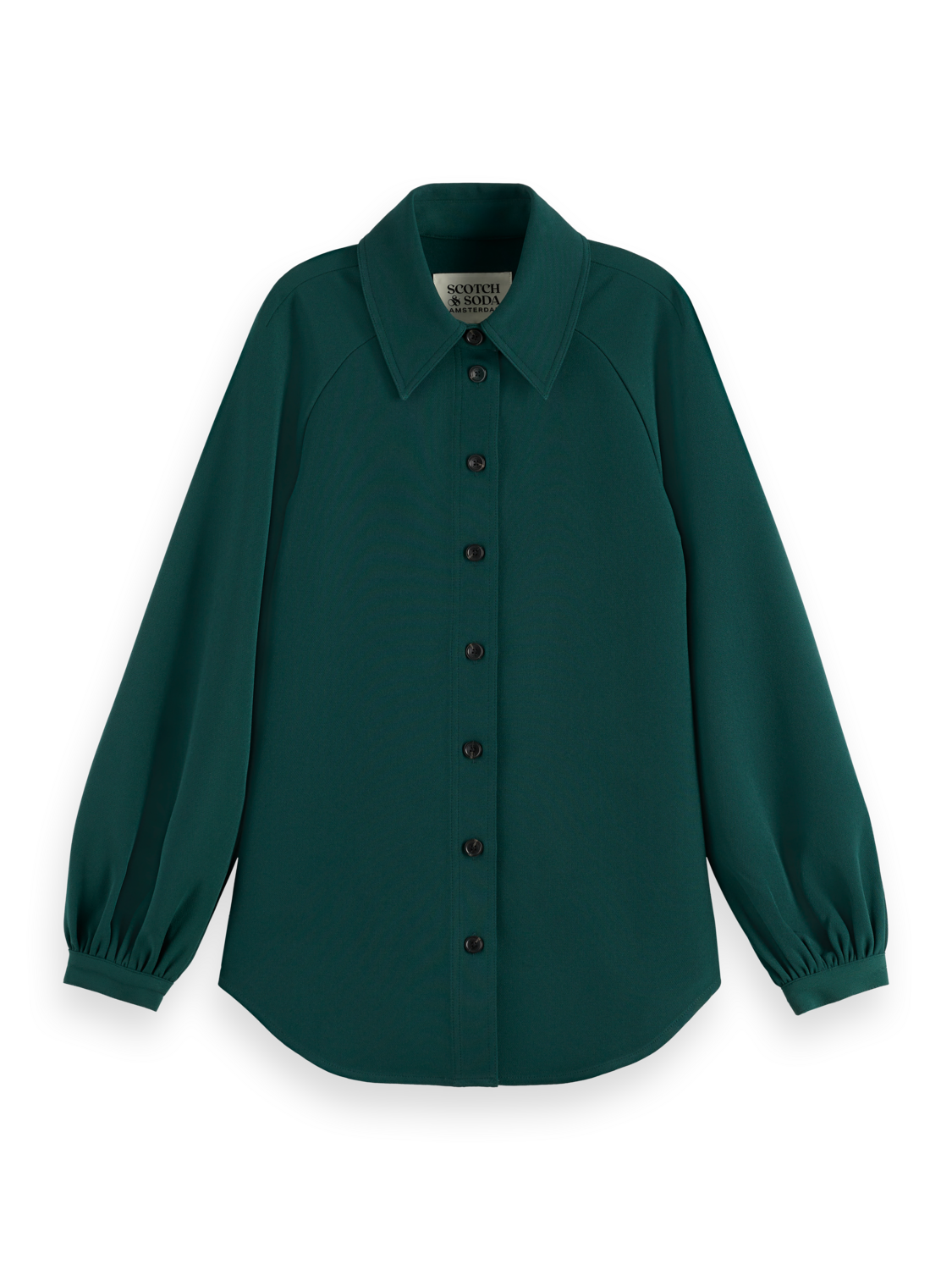 CREPE PEASANT SLEEVE OVERSHIRT
