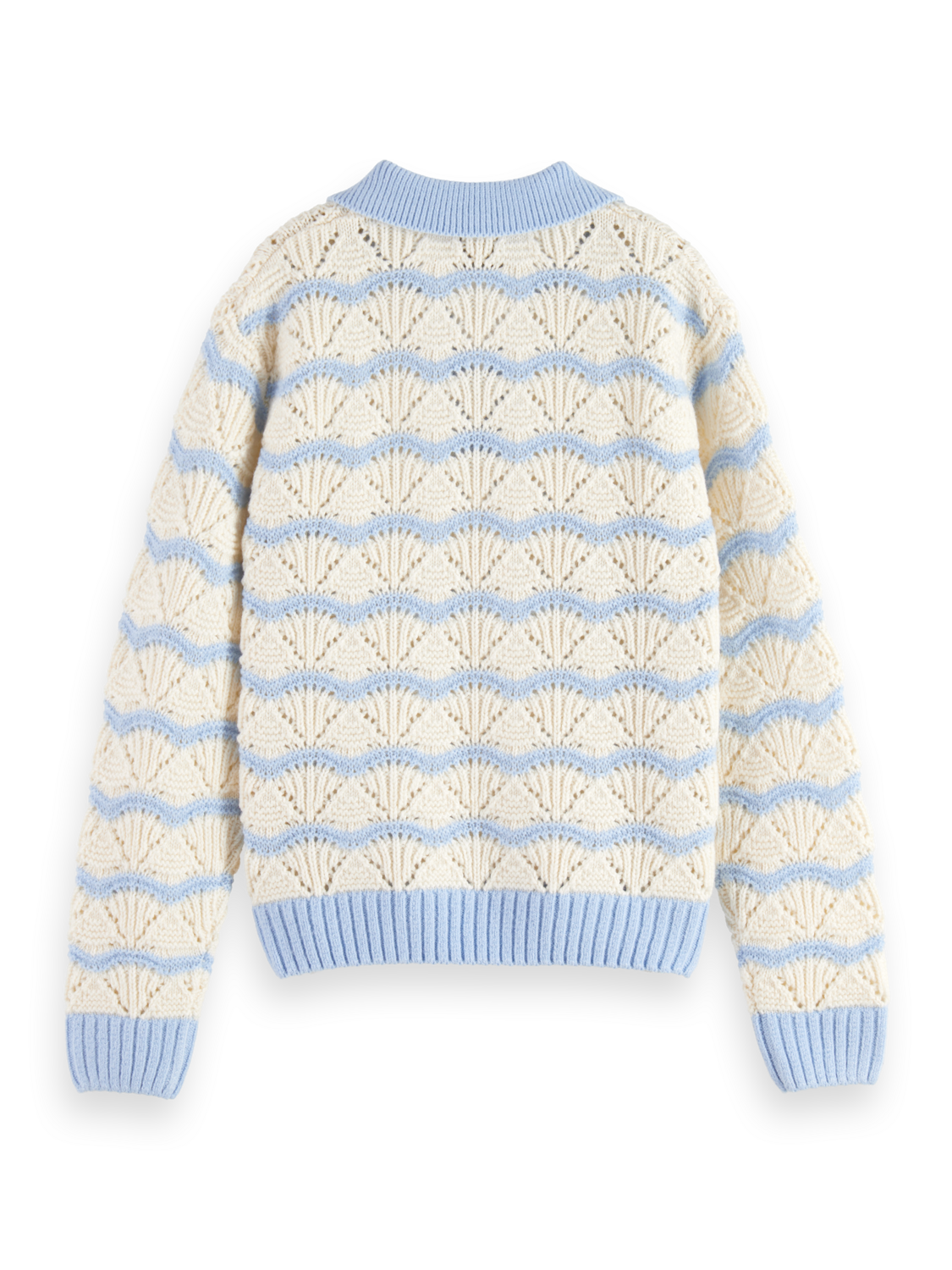 STRIPE BOXY PULLOVER WITH COLLAR