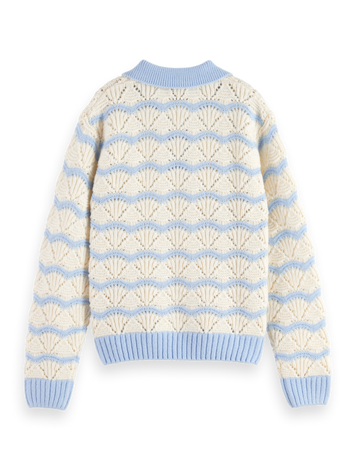 STRIPE BOXY PULLOVER WITH COLLAR