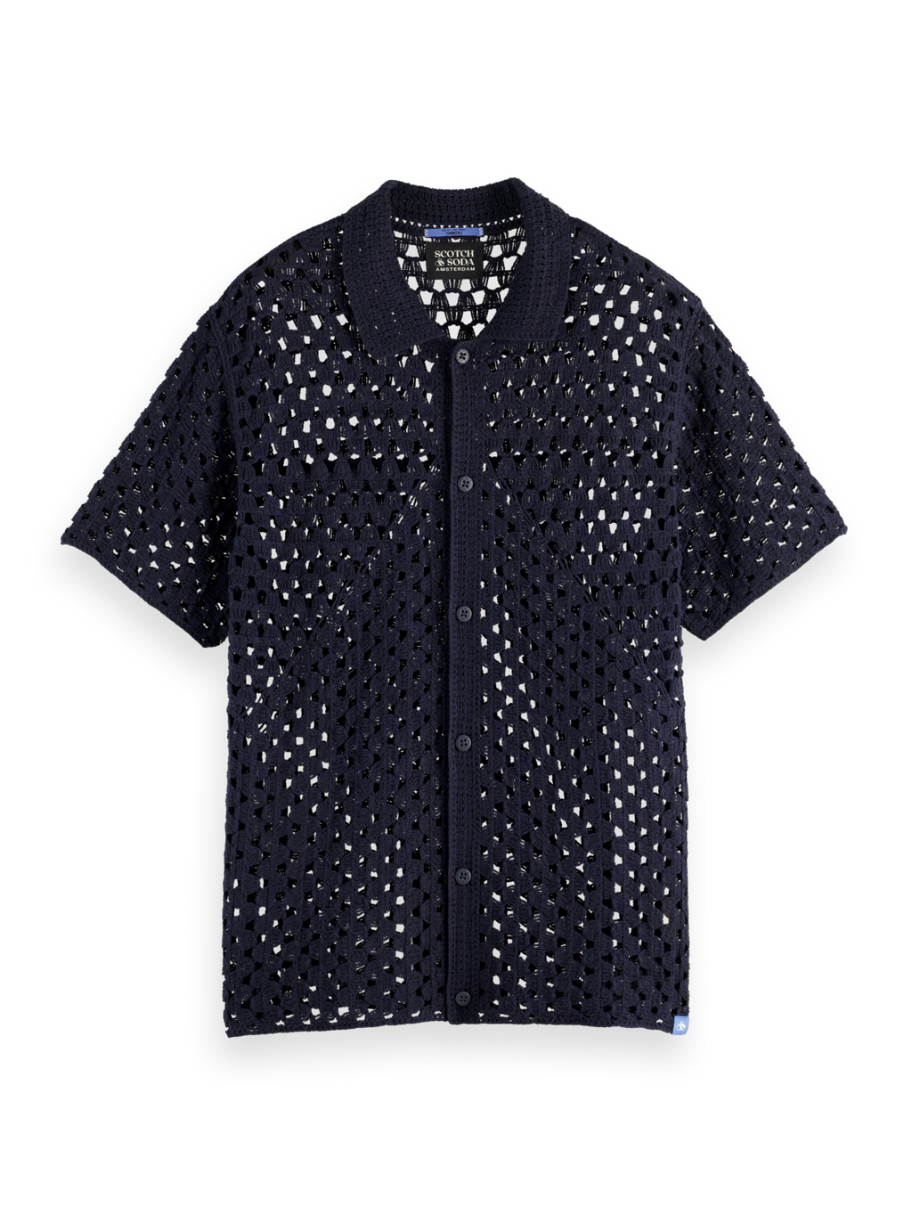 CROCHET KNITTED POLO SHORT SLEEVE