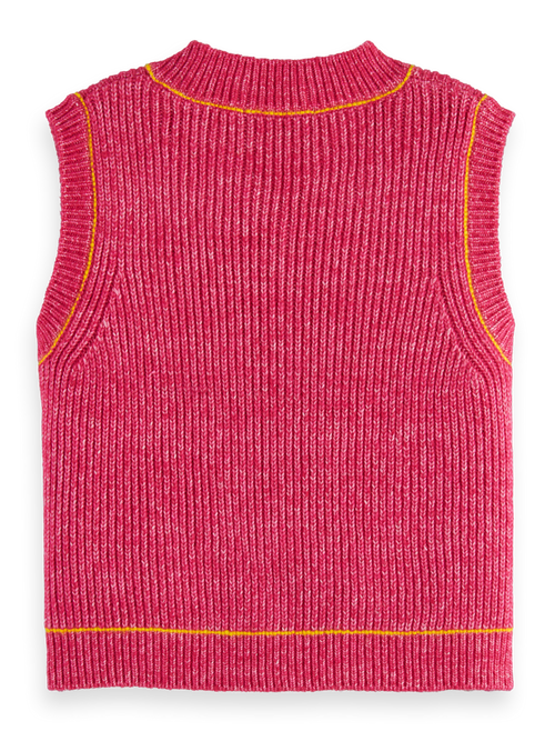 COTTON TRIPLE YARN V-NECK VEST