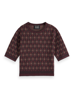 SHORT SLEEVE JACQUARD PULLOVER