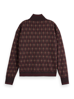 JACQUARD KNITTED ZIP-THROUGH JACKET