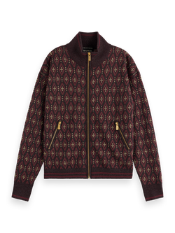 JACQUARD KNITTED ZIP-THROUGH JACKET