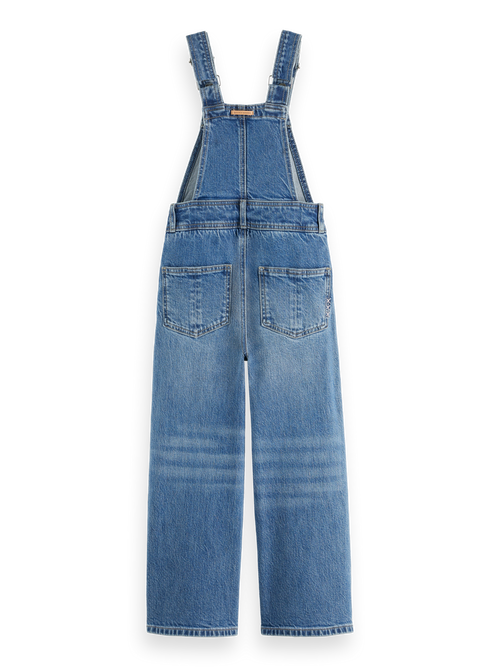 WASHED DENIM DUNGAREE WITH WIDE LEG- DREAMCATCHER