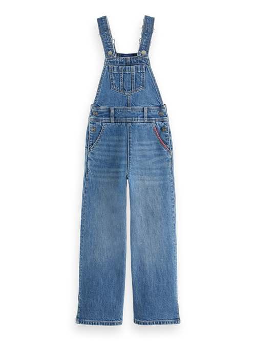 WASHED DENIM DUNGAREE WITH WIDE LEG- DREAMCATCHER