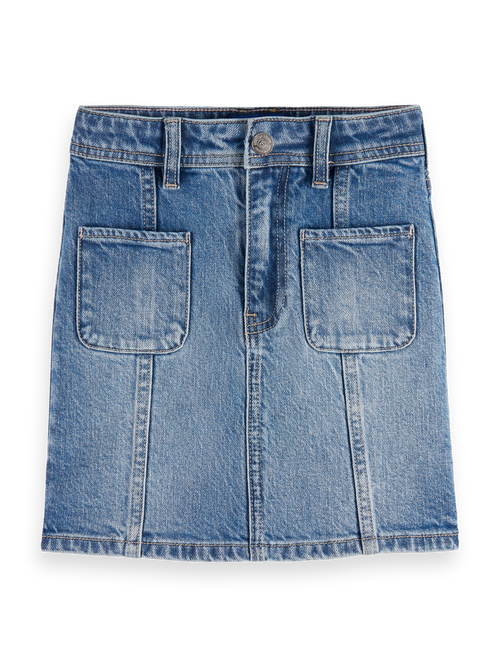 DENIM PATCH POCKET SKIRT - DREAM CATCHER