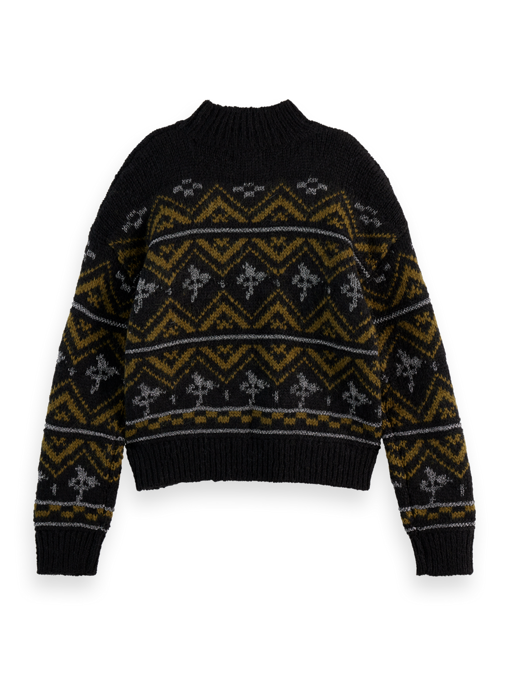 METALLIC FAIR ISLE PULLOVER