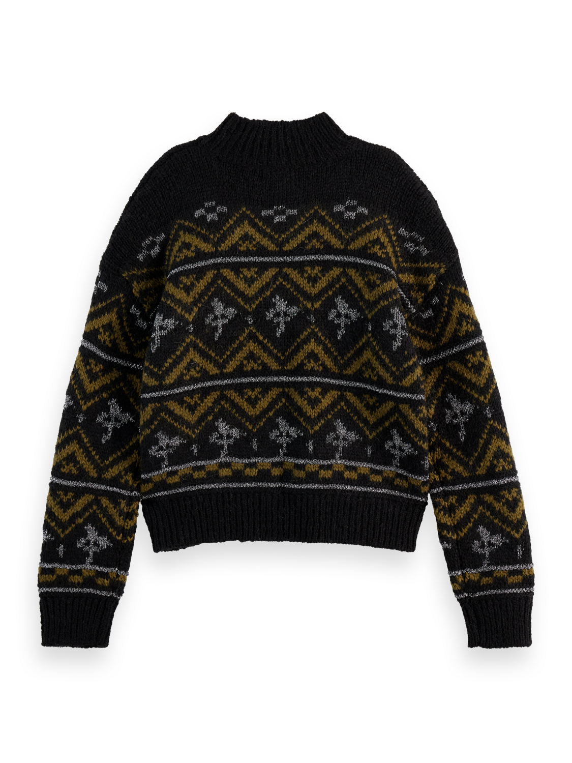METALLIC FAIR ISLE PULLOVER