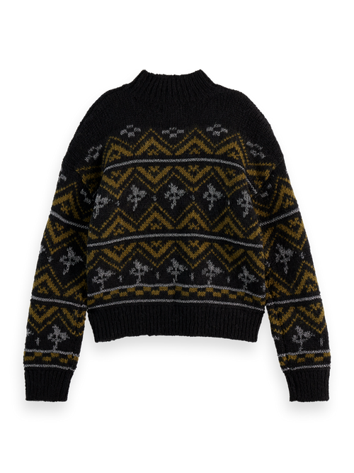 METALLIC FAIR ISLE PULLOVER