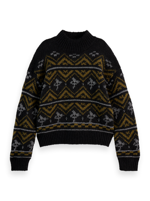 METALLIC FAIR ISLE PULLOVER