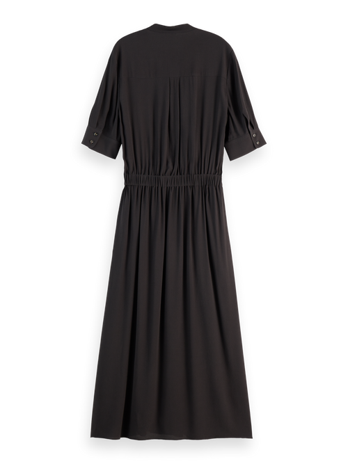 CREPE MIDI DRESS WITH CHEST POCKETS