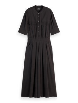 CREPE MIDI DRESS WITH CHEST POCKETS