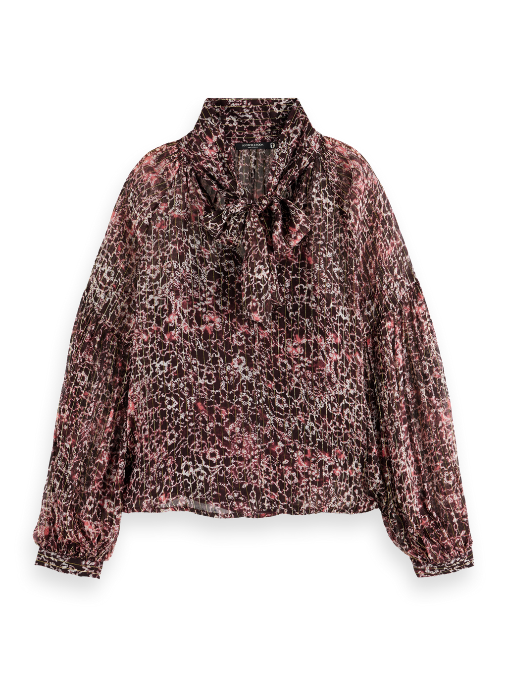 LUREX TOP WITH BOW NECK