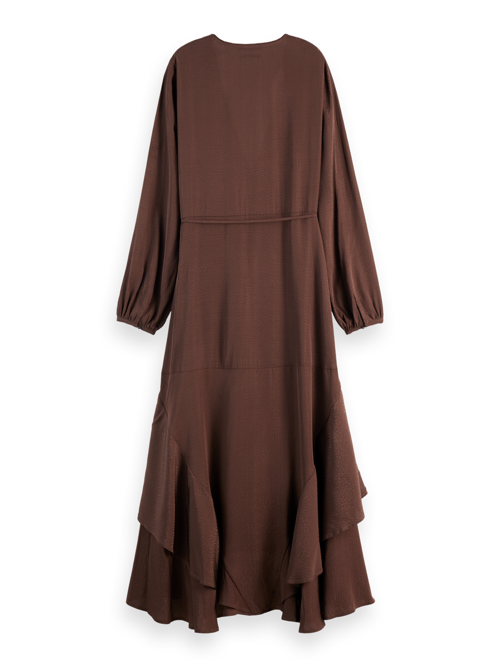 VISCOSE JACQUARD MIDI WRAP DRESS