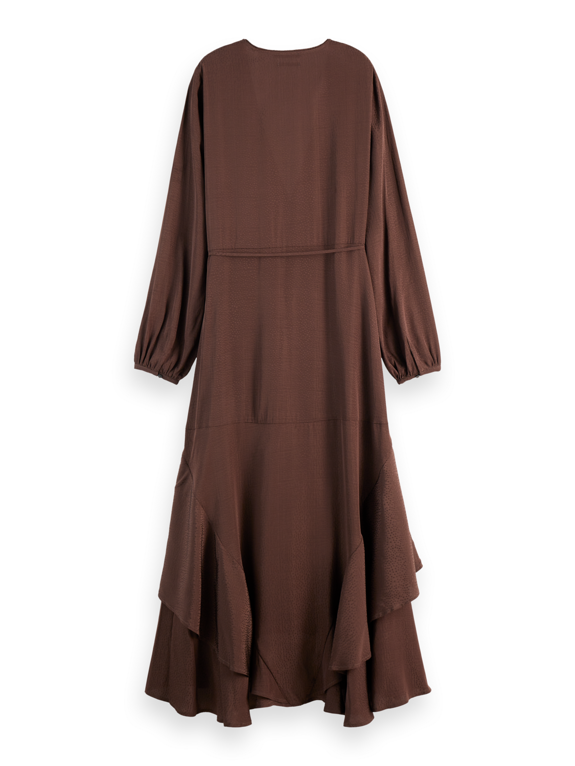 VISCOSE JACQUARD MIDI WRAP DRESS