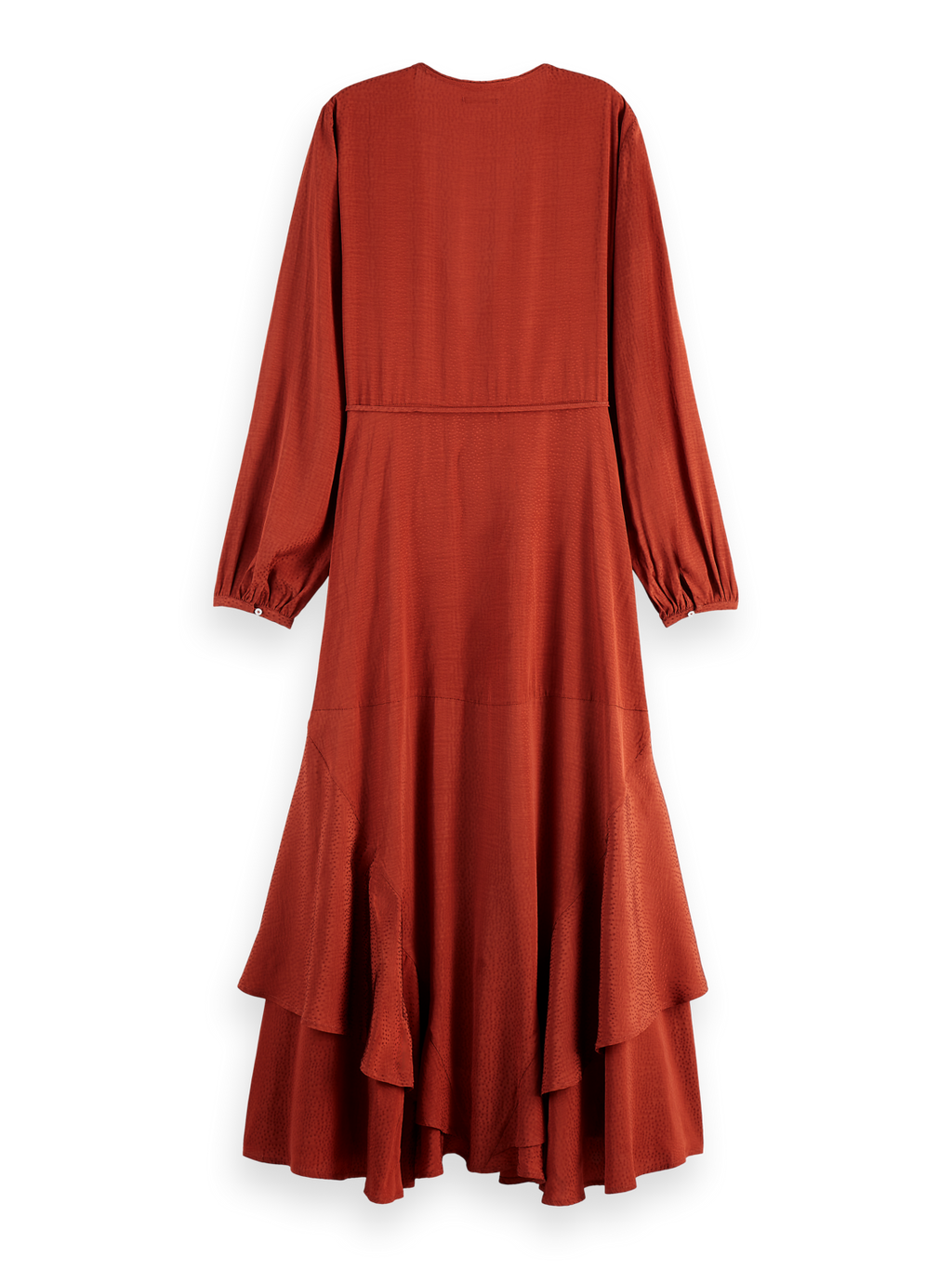VISCOSE JACQUARD MIDI WRAP DRESS