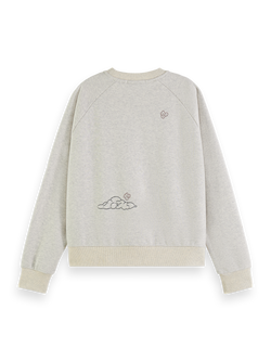 EMBROIDERED RAGLAN RELAXED FIT SWEATSHIRT