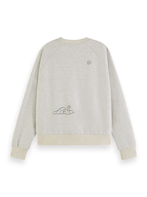 EMBROIDERED RAGLAN RELAXED FIT SWEATSHIRT