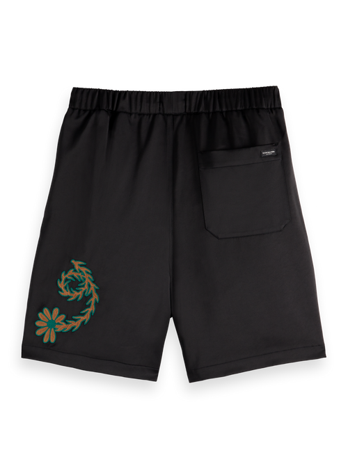 JOE JONAS X SCOTCH SODA EMBROIDERED SATEEN BERMUDA SHORT