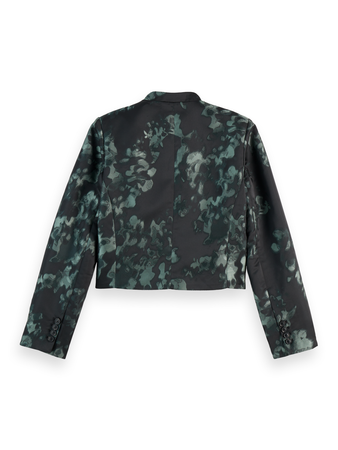 Floral jacquard cropped blazer