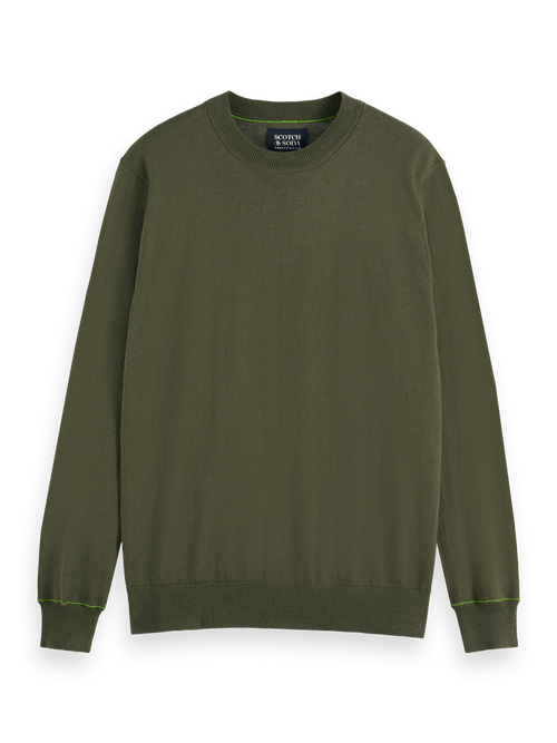 Linen-blend regular fit crewneck