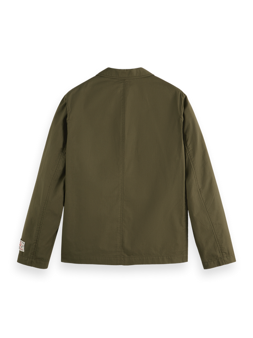 Unconstructed cotton-ripstop military relaxed fit blazer