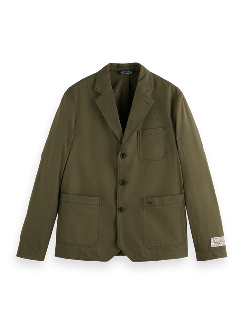 Unconstructed cotton-ripstop military relaxed fit blazer