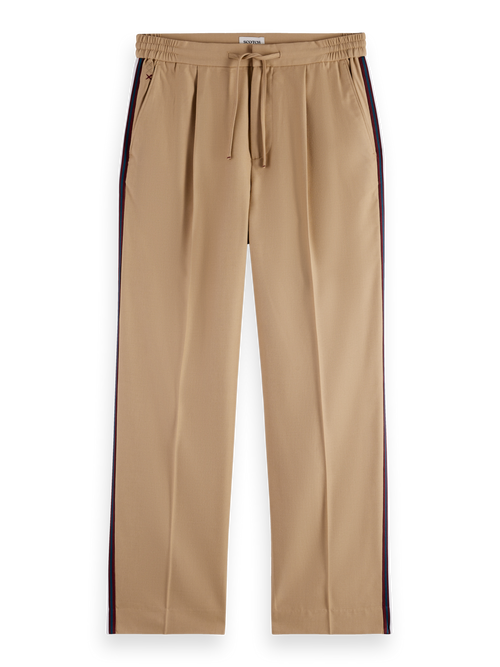 Tape-trimmed tailored straight fit jogger