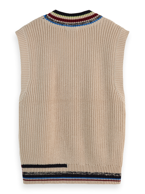 Stripe trim knitted spencer