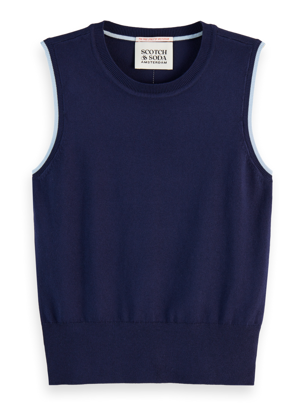 Crew neck relaxed knitted tank