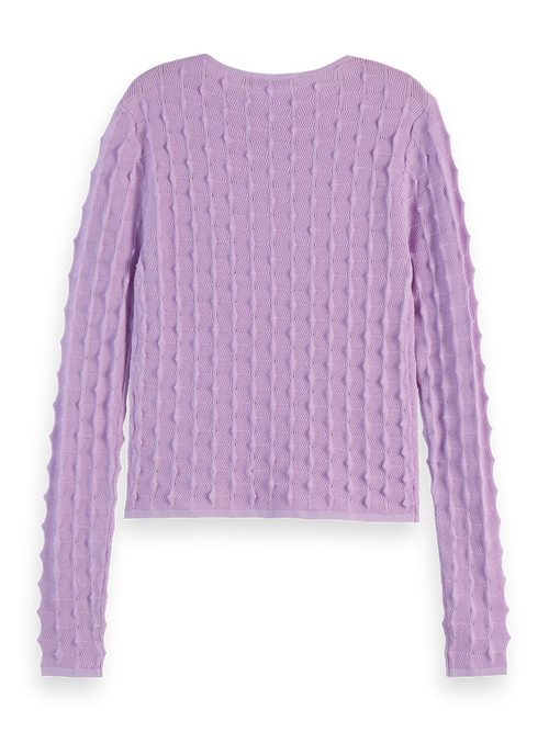 Textured stitch fitted pullover