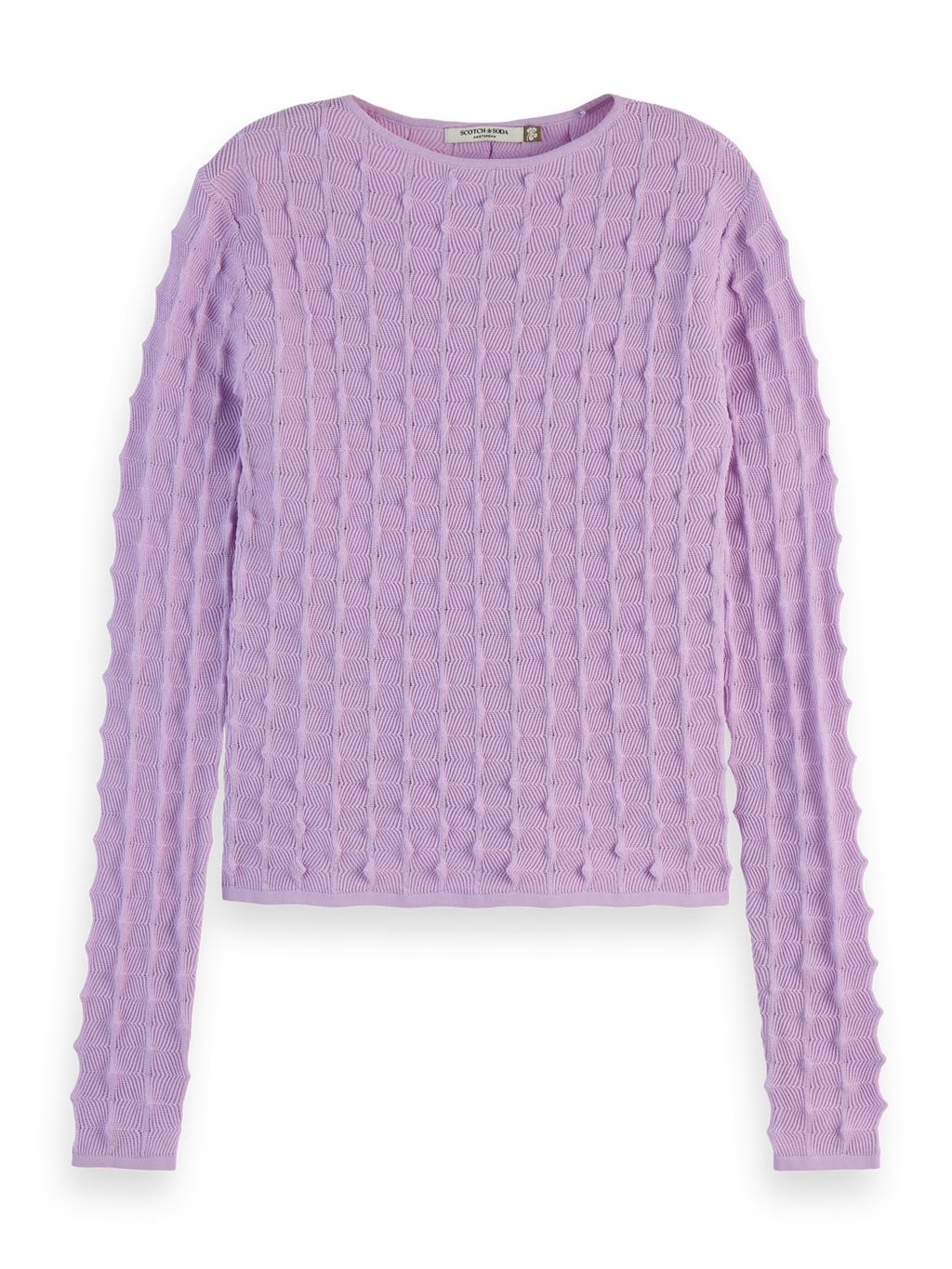 Textured stitch fitted pullover