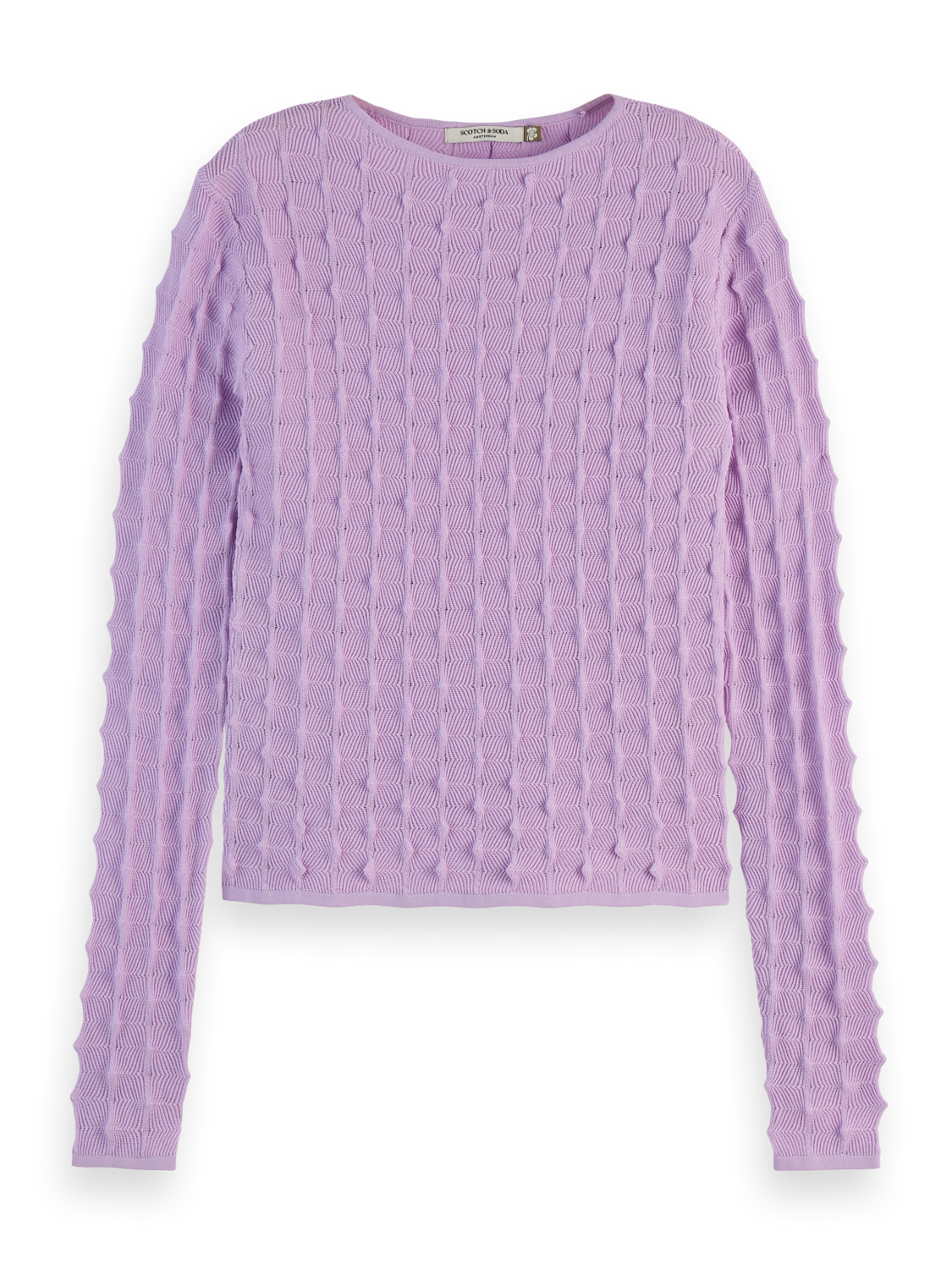 Textured stitch fitted pullover