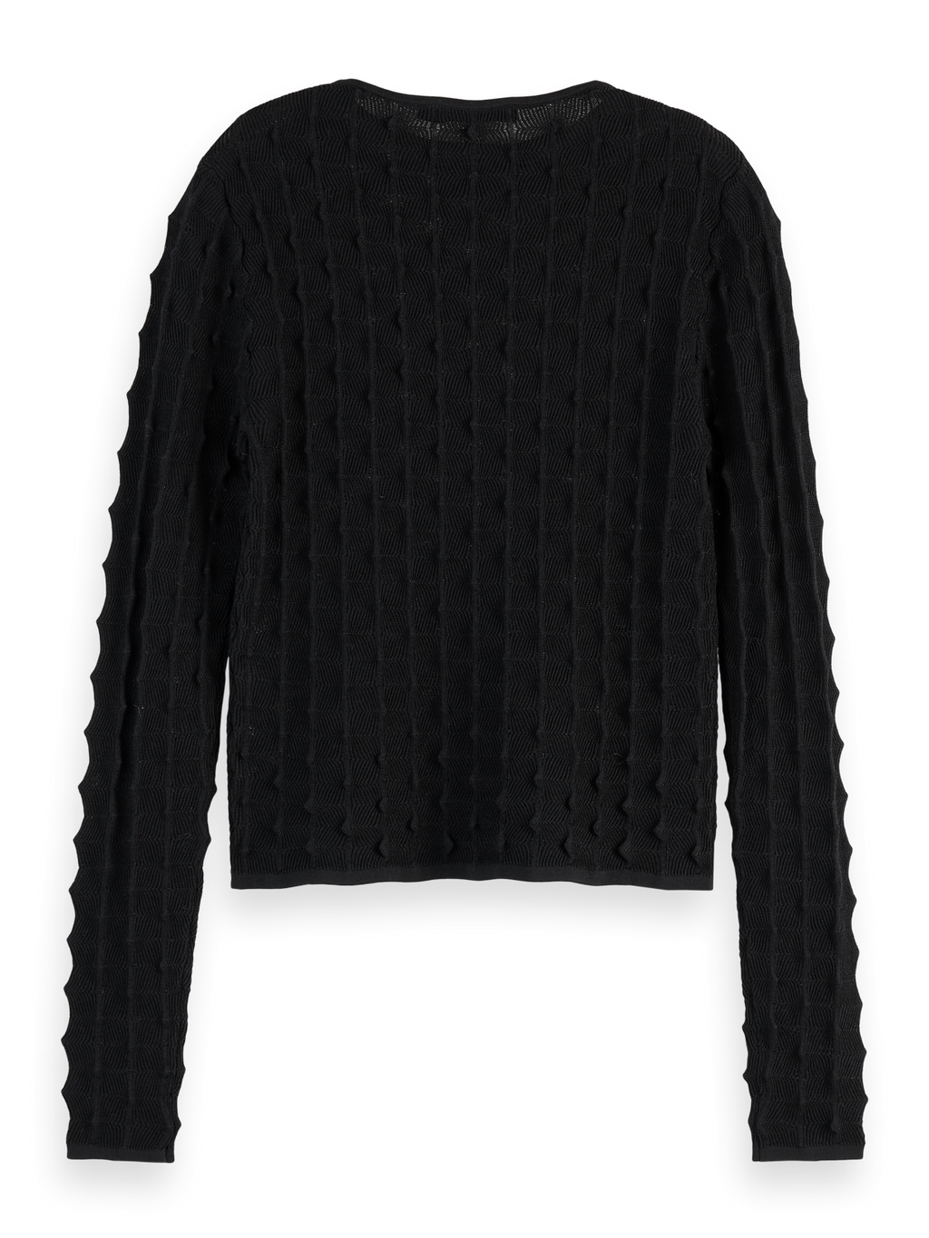 Textured stitch fitted pullover