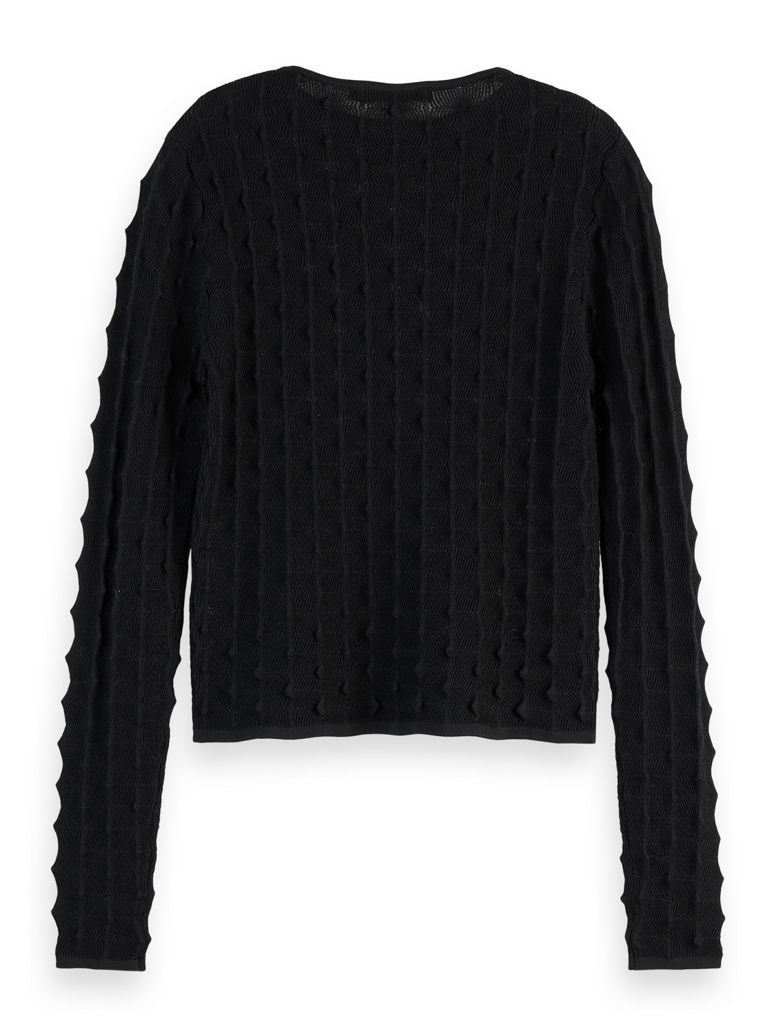 Textured stitch fitted pullover