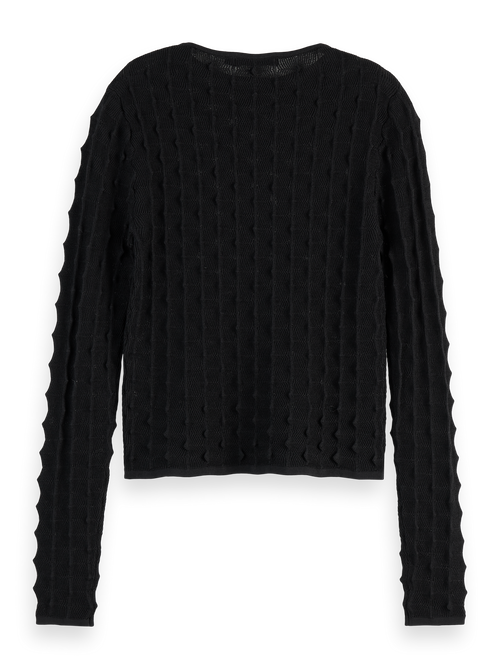 Textured stitch fitted pullover