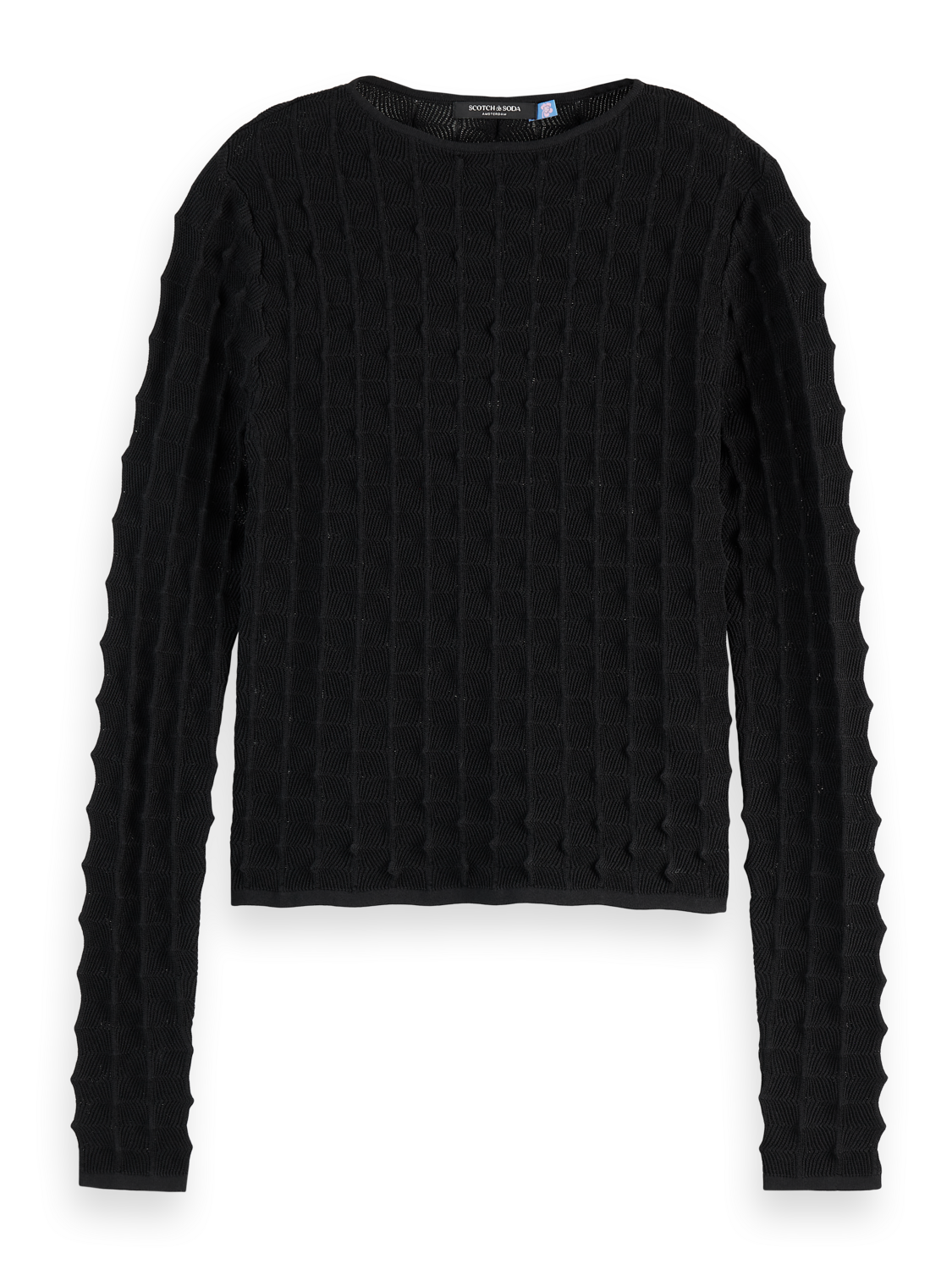 Textured stitch fitted pullover