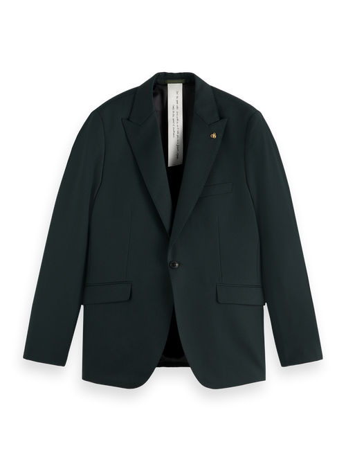 Single-buttoned peak lapel regular fit blazer