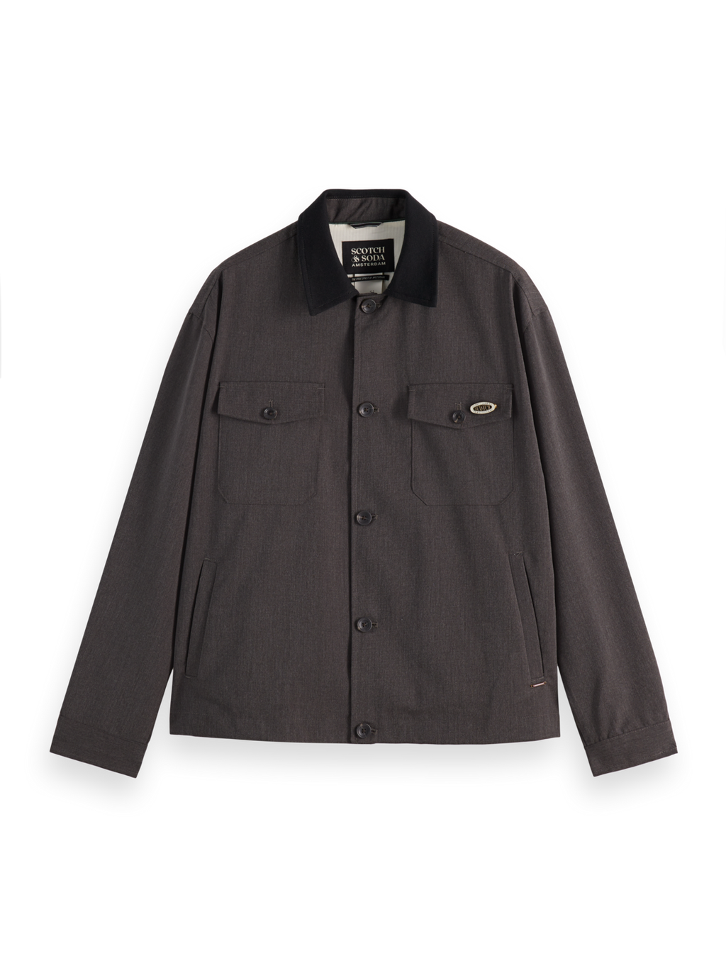 Melange shirt jacket