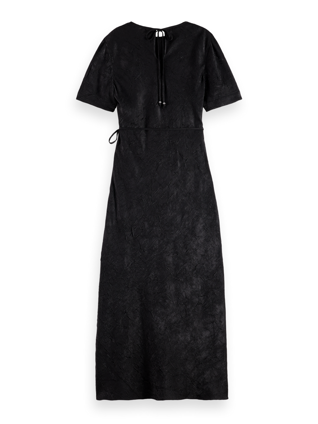 Crushed Satin Wrap Dress