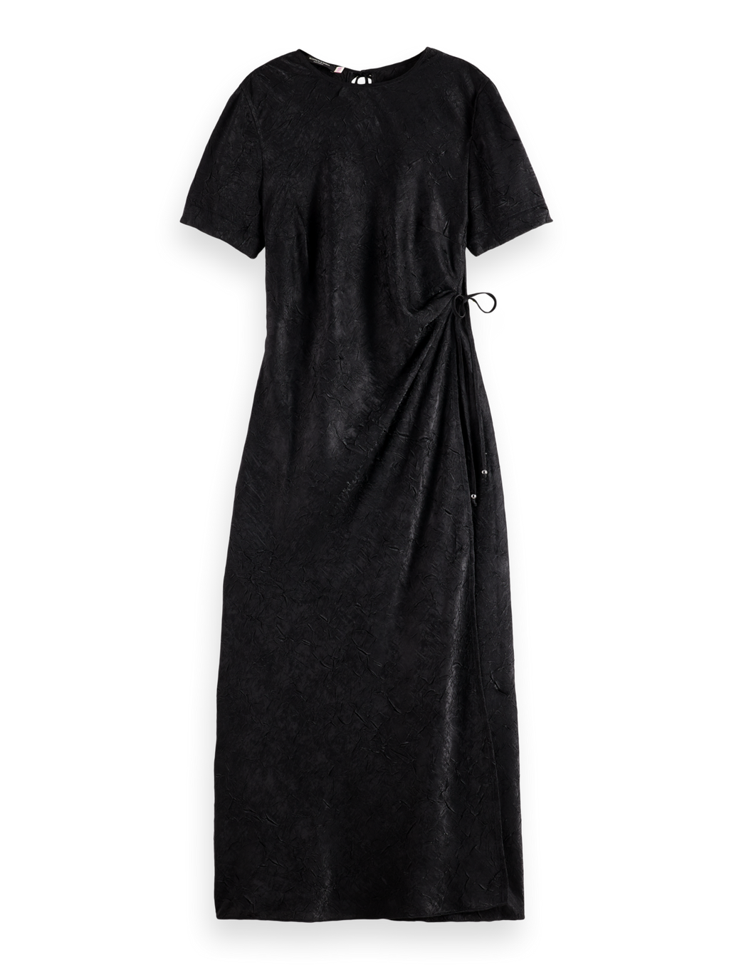 Crushed Satin Wrap Dress