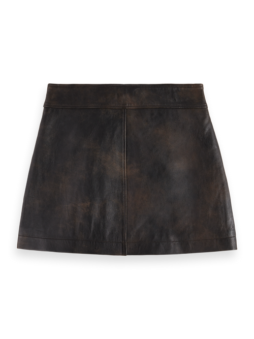 Leather mini skirt