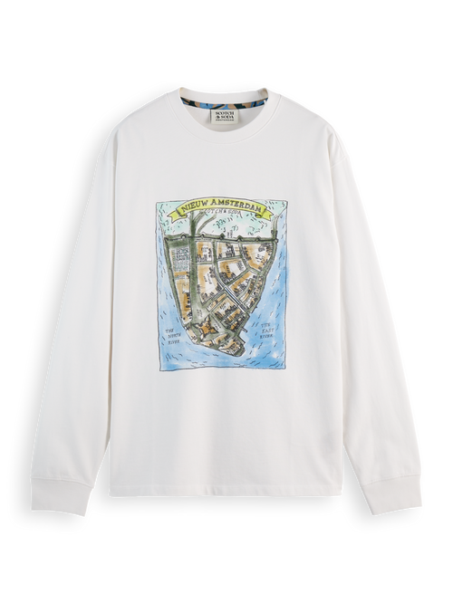 Front artwork relaxed fit long sleeve t-shirt