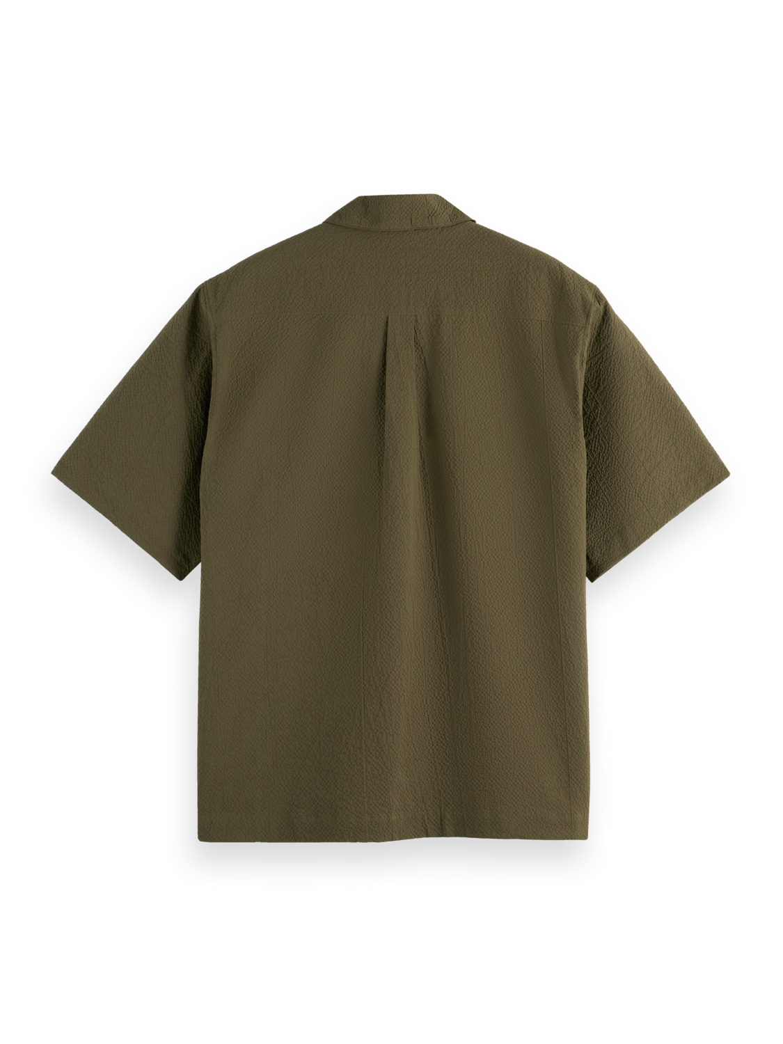 Relaxed fit short sleeve seersucker shirt