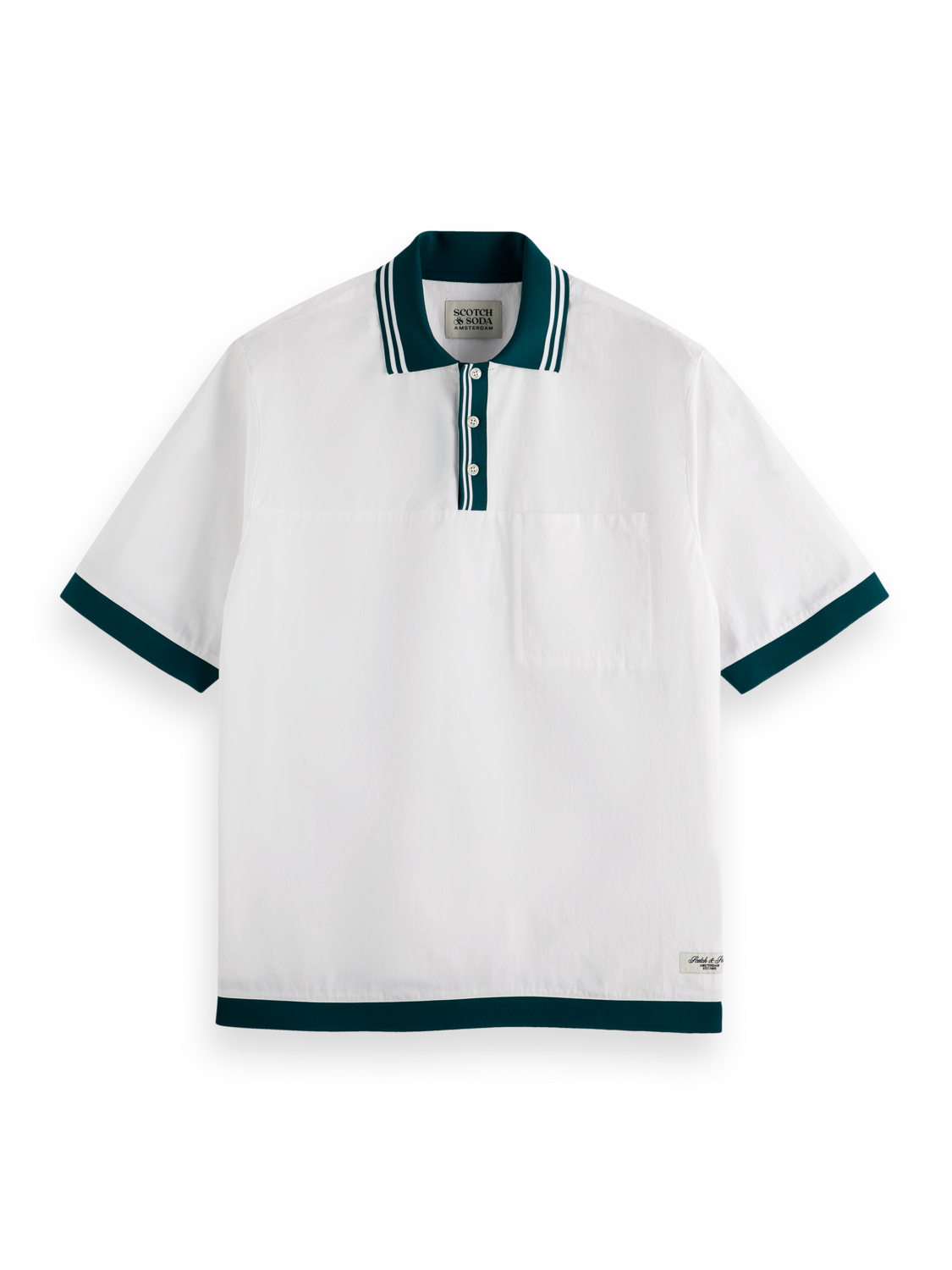 Relaxed poplin polo shirt
