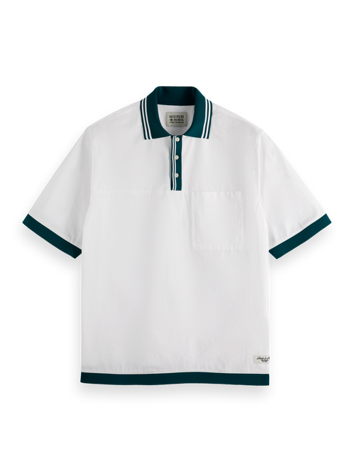 Relaxed fit poplin polo shirt